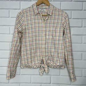 Madewell button down tie front top size small
